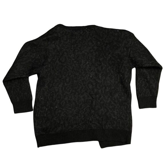 IRO Sweater WMNS S Black Wool Cardigan Leopard Jasek Animal Printed Alpaca Blend - Picture 10 of 11